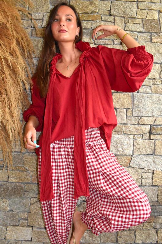 Larc Poet Blouse Sangria